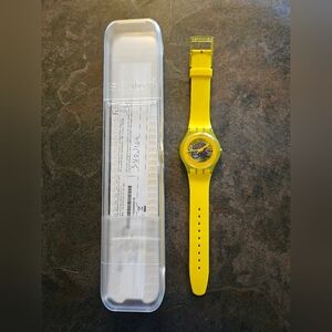 Swatch New Gent Yellow Lacquered Unisex Watch SUOJ100
